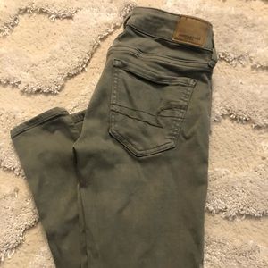 American eagle - olive jeans- super stretchy- 0